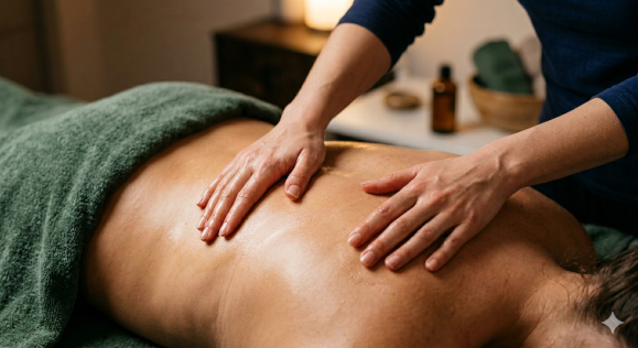 Aromamassage am Rücken mit ätherischen Ölen – AromaTouch Technique nach doTERRA